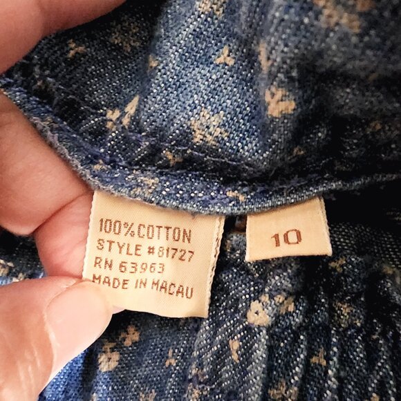 Vtg AMI Women Denim/Jean Midi Fit Flare Floral Skirt Sz10 Y2K Retro Look Western - Picture 3 of 14